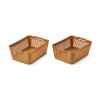 Set van 2 karamelbruine opbergmanden - Makeeva basket L 2-pack golden caramel 